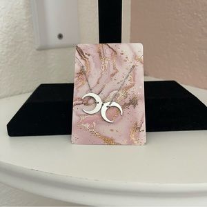 Silver Crescent Moon Necklace